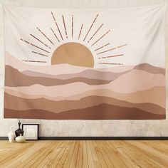 PRICES MAY VARY. Material: This aesthetic tapestry is made of high-quality fabric, which is soft, lightweight, skin-friendly, and easy to hang away for your indoor or outdoor use. Size: This tapestry have two sizes: 51.2ʺ x 59.1ʺ or 59.1ʺ x 82.7ʺ. Each package contains 1 panel and hooks. Multi-functional: This tapestry can be used as wall hanging decor, you can also use it as a ceiling decoration, wall blanket, sofa cover, yoga mat, tablecloth, photo display, bedspread, beach towel etc. These ae Living Room College, Home Decor For Bedroom, Blanket On Wall, Mountain Tapestry, Tapestry Nature, Boho Mid Century, Bohemian Tapestry, Fabric Poster, Wall Hanging Art