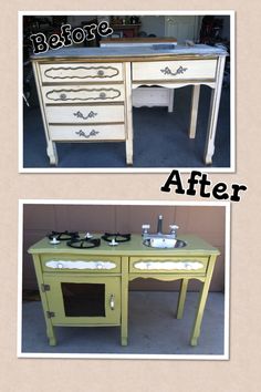 before and after photos of painted furniture