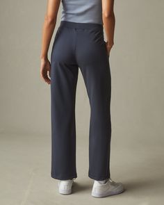 The newest addition to our No-BS collection borrows our custom 4-way stretch ponte fabric in all-new straight leg style. An elasticated waistband makes it easy for mid or high-rise styling. With added side pockets you can actually use. Versatile and polished for work and play. American Giant, Military Discounts, Pair Of Pants, Straight Pants, Navy Color, Body Size, Bra Sizes, The Borrowers, Womens Bottoms