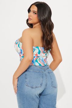 Available In Multi Color. Corset Top Strapless Boning Side Zipper Closure Printed Cropped Non Stretch Disclaimer Print Placement May Vary Self: 95% Polyester 5% Spandex Lining: 100% Polyester Imported | Art Deco Corset Top size 1X by Fashion Nova Multicolor Stretch Bandeau Top, Stretch Multicolor Tube Top, Fitted Multicolor Bandeau Top, Multicolor Fitted Bandeau Top, Multicolor Fitted Strapless Crop Top, Fitted Multicolor Strapless Crop Top, Casual Multicolor Strapless Top, Trendy Multicolor Tube Top, Casual Fitted Multicolor Tube Top