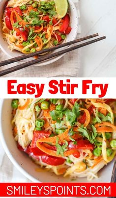 this easy stir fry is made with noodles and vegetables