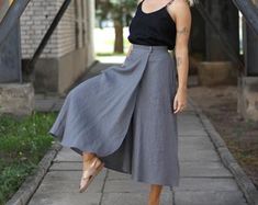 Wrap skirt Linen skirt Maxi skirt grey skirt asymmetrical | Etsy Gray Long Skirt For Summer, Gray Midi Skirt For Summer, Gray Asymmetrical Skirt For Spring, Gray Relaxed Fit Maxi Skirt For Summer, Gray Flowy Maxi Skirt For Summer, Casual Linen Long Wrap Skirt, Chic Asymmetrical Linen Wrap Skirt, Chic Long Linen Wrap Skirt, Spring Gray Asymmetrical Skirt