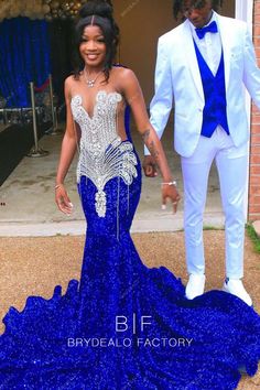 Royal Blue Sequins Mermaid Rhinestones Formal Dress Prom Inspiration, Prom Couples, Gorgeous Prom Dresses, Prom Girl Dresses, Senior Prom Dresses, Royal Blue Prom Dresses, Classy Prom Dresses, Mermaid Prom Dress, Stunning Prom Dresses