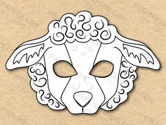 a paper mask with sheep's head on it