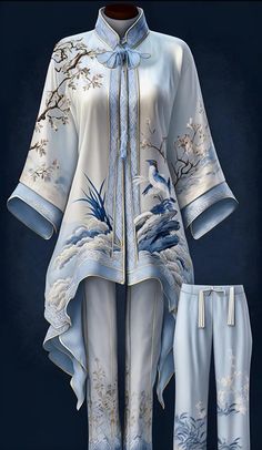 Chinese Clothing Traditional, Traditional Asian Dress, Clothing Pattern Design, Aesthetic Dress, Kawaii Dress, China Dress, Batik Dress, Fashion Inspiration Design, Fantasy Dress