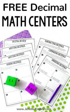 three free printable math centers for students to practice