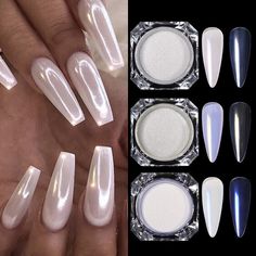 Quantity: 1 Box Capacity: Approx. 5g Material: Powder Color: As the picture shows Package Contents: 1 box 5g Nail Glitter Mirror powder Feature: brand new and high quality Nail decoration Easy to apply on natural or artificial nails You can also use them to decorate your home, cell phone's case, glasses, made card, body art, etc. How to use: 1.Prepare your nails with UV base gel, UV COLOR GEL, No-wipe UV TOP COAT.(Other top coat cannot get mirror effect) 2.Use eyeshadow stick to pick the powder and apply it onto your nails 3.Repeat the step untill you're satisfied with the effect. 4.Seal it with No-wipe UV TOP COAT. On Sep 29, 2022 at 04:02:03 PDT, seller added the following information: White Mirror Nails, Mermaid Mirror, Mirror Nails Powder, Holographic Nail Powder, Pearl Nail Art, Glitter Mirror, Silver Nail Art, Aurora Nails, Chrome Nail Powder