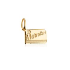 New York Mini Solid Gold Charm, MetroCard - JET SET CANDY  (2275153575994) Travel Inspired Jewelry, Solid Gold Charms, Passport Stamps, New York Subway, Solid Gold Bracelet, Travel Charms, Jewelry By Material, Gold Charms, Mini Charm