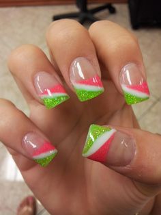 Do It Yourself Nails, Watermelon Nails, Gel Nail Art Designs, Nail Art Gel, Get Nails, Nails Desing, Fabulous Nails, Fancy Nails, Gel Nail Art