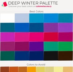 Deep Winter Teknik Makeup, Deep Winter Palette, Deep Winter Colors, Bahasa Jepun, Winter Palette, Winter Color Palette, Cool Winter, Outfit Chic, Deep Winter