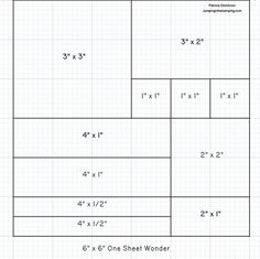 a sheet of graph paper with numbers and measurements for each sheet, including the height