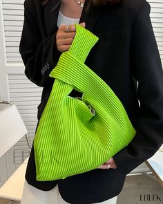 Ebeek - Generously Spacious Contemporary Tote Bag Casual Green Shoulder Bag For Evening, Casual Green Evening Shoulder Bag, Everyday Handbag, Straw Tote Bag, Mesh T Shirt, Spaghetti Strap Maxi Dress, Handbag Pattern, Bohemian Maxi Dress, Belted Shirt Dress