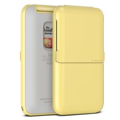 the back and sides of an iphone case in yellow