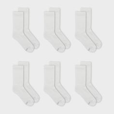 Fruit of the Loom Women's Cushioned 6pk Crew Athletic Socks - White 4-10, Women's, Size: Small White Tube, Work Socks, Feel More Confident, Comfort Women, Comfy Socks, Sock Packs, Tube Socks, Athletic Socks, No Show Socks