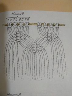 an old book with some drawings on the page and instructions for how to crochet