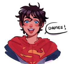 a drawing of a man in a superman costume with the word'danes'above his head