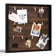 PRICES MAY VARY. PICTURE IT NOW: A chic frame designed for a multi-photo, collage-style display to upgrade your home decor. Features three rows of elastic ropes and wooden clothespins for hanging photos and other keepsakes. Perfect gift for teens looking to cover their dorm room in decorations and memories that remind them of home. MAKE IT STICK: Our frame includes 10 magnets for mounting your favorite photos and trinkets! Place this board in your living room, bedroom, bathroom, or anywhere else Collage Picture Frame, Picture Organization, Display Frames, Collage Style, Multi Picture, Wooden Clothespins, Picture Boards, Photo Board, Chic Frames