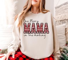 Christmas Pregnancy Announcement Shirt Couple Christmas Pajamas Funny Pregnancy Reveal Shirt Baby Announcement Pregnant Mom gift Baby Reveal Surprise Grandparents With Pregnancy