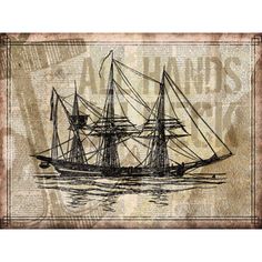 a drawing of a sailboat on an old book page with the words captain's ship