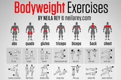 the bodyweight exercises poster shows how to perform