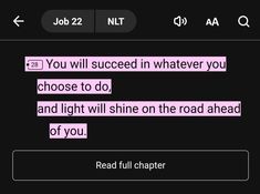 a text message that reads, you will proceed in whatever you choose to do and light up shine on the road ahead of you