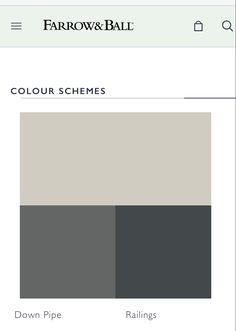 the color scheme for farrow and ball's palettes is shown in gray