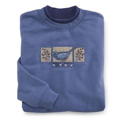 CD6060H Patch Sweatshirt, Sparkle Jewelry, Patchwork Designs, Bluebird, Comfortable Outfits