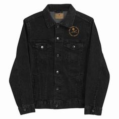 Color: Black Denim, Size: M Designer Denim Jacket, Moda Denim, Embroidered Denim Jacket, Black Denim Jacket, Denim Jacket Men, Embroidered Denim, Denim Jacket Women, Denim Design, Mens Denim