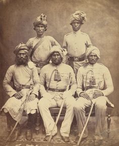 Group of Survived Indian Native Military Officers after Indian ... Indian Military, Military Images, British India, India Facts, Military Officer