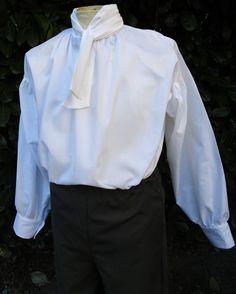 Mens Regency/ Darcy/knightley Cotton Blend Dress Shirt With - Etsy Fitted Long Sleeve Shirt For Costume Party, Fitted Cotton Top For Costume Party, Cotton Long Sleeve Costume Top, Elegant Fitted Top For Costume, Elegant Fitted Costume Blouse, Elegant Fitted Blouse For Costume, Period Outfit, Cotton Blends Dress, Shirt Cuff