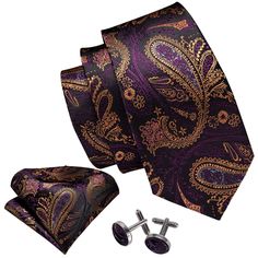 Brand: Barry Wang Material: 100% Silk What You Get: Same design Tie, Pocket Square , Cufflinks & Brooch Size: Necktie in 59" Length & 3.35" width at the tip, pocket square in 9"x 9"size Quality: Barry Wang Focus on Ties for Many Years, Good Quality Interlining Makes Our Ties Weighted and Elastic, Which are Easily Designed for A Perfect Knot.For More Quality Stylish Ties with Unbeatable Price, Please Click Our shop to Check More.With So Much Choice and Impeccable Quality, There's No Excuse Not to Men Ties, Plaid Shirts, Paisley Tie, Cufflink Set, Men's Tie, Fashion Suits, Neck Ties, Purple Silk, Mens Neck Ties