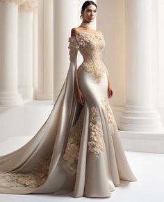 Wedding Dress 2024, Classy Wedding Dress, Evening Dress Fashion, Lace Decor, فستان سهرة, Dress 2024, 3d Flowers, Glam Dresses, Prom Party