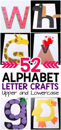 52 alphabet letter crafts for upper and lowercase letters