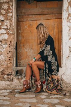 Boho style Bohemian Style Kimono, Bohemian Schick, Bohemian Shoes, Stile Boho Chic, Boho Styl, Mode Kimono