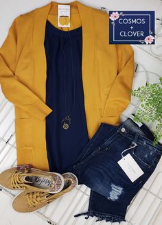 Yellow Cardigan Outfits, Classy Plus Size Outfits, Friday Outfit For Work, Capsule Wardrobe Casual, Fall Outfit Inspiration, Outfits Con Jeans, Trendy Outfit Ideas, Outfits For Work, Accessories Boutique