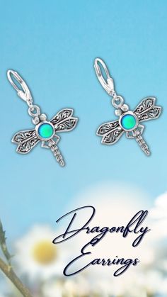 Dragonfly Earrings Glowing Crystal, Dragonfly Earrings, Dragonfly Pendant, Elegant Pendant, Ear Candy, Have Fun, Good Luck