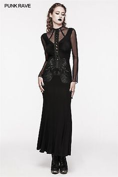 PUNK RAVE Women Skeletons Gothic Victorian Steampunk Black Party Maxi Dresses  | eBay Victorian Outfit, Party Maxi Dresses, Skeleton Dress, Steampunk Black, Gothic Dresses, Women Skeleton, Harry Potter Outfits, Gothic Victorian, Modern Victorian