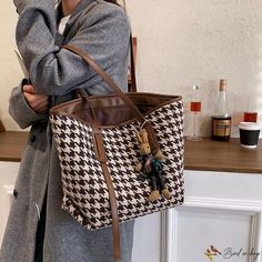 Bird in Bag - Fashion checkered handbag large capacity bags female popular fashion tote bag new shoulder large package Trendy Plaid Square Shoulder Bag, Large Capacity Plaid Bag For Daily Use, Plaid Large Capacity Bag For Daily Use, Trendy Plaid Shoulder Bag With Large Capacity, Plaid Tote Bag For Daily Use, Large Capacity Plaid Tote Shoulder Bag, Trendy Plaid Bags With Large Capacity, Trendy Plaid Bag With Large Capacity, Large Capacity Plaid Shoulder Bag