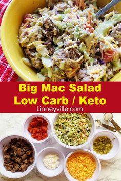 big mac salad with low carb / keto is an easy and healthy side dish