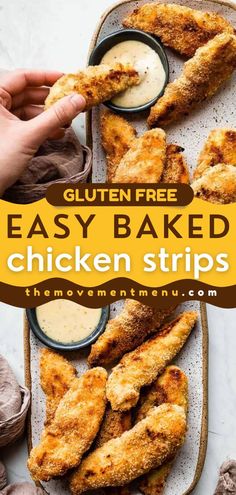 Here's a healthy dinner recipe featuring chicken tenders! It's easy and ready in just 30 minutes. Crispy and delicious, these baked gluten-free chicken strips are sure to be a hit. Kids will beg for this chicken dinner recipe again and again! Gluten Free Chicken Strips, Chicken Tender Recipes Baked, Gluten Free Chicken Tenders, Tender Recipes, Baked Chicken Strips, Chicken Strip Recipes, 30 Minute Meals Easy