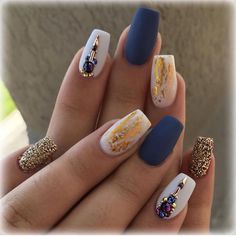 Acrylic Coffin Nails, Nails Yellow, Nails Gold, Pretty Nail Art Designs, Acrylic Coffin, Kandy, Classy Nails, Best Acrylic Nails