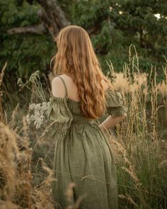 Fair Outfits, Wedding Linens, Cottagecore Aesthetic, Fairy Dress, Photography Inspo, Moss Green, Dress Wedding, Aesthetic Outfits, Linen Dress