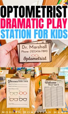 Optometrist Dramatic Play Station for Kids | Modern Homestead Mama Dramatic Play Ideas, 5 Senses Activities, Play Preschool, School Kids Activities, Modern Homestead, Senses Activities, Preschool Programs