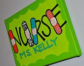 Cami M. Nurse Painting, Nurse Bulletin Board, School Nursing, Teacher Doors