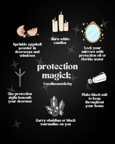 Protection Magick | A Beginners Guide 🖤🐦‍⬛  Before performing any magical workings it’s important to have protections in place. There are many ways to set up protection in your workspace and home but here are a few easy ones you can start with. Happy spell casting 💫 • • • #witchy #witchery #protectionspell #protectionspells #babywitch #babywitchtips #modernwitch #protectionmagick #magick #witchesofinstagram #witch #blacksalt #obsidian #blacktourmaline #sigil #protectionmagick #eggshellmagic #spirituality #eclecticwitch #kitchenwitch #hedgewitch Protection Spell For Grimoire, Hex Protection Spell, Protect Spell, Home Witch Tips, Protective Magic, Spells Protection, Spells Witchcraft Protection, Protection Spell Before A Spell, Witch Resources