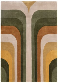 Romy 02 Retro Green Rug - Love-Rugs Maximalist Interior, Funky Rugs, Retro Rugs, Motif Vintage, Shaggy Rug, Sisal Rug, Retro Modern, Coordinating Colors, Green Rug