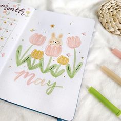 𝘩𝘦𝘭𝘭𝘰 𝘮𝘢𝘺 🐰 hello friends and hello may! april has been another great month for me and i hope it was a great month for you all as well! … | Instagram Bullet Journal Monthly, Anniversaire Diy, Bullet Journal Aesthetic