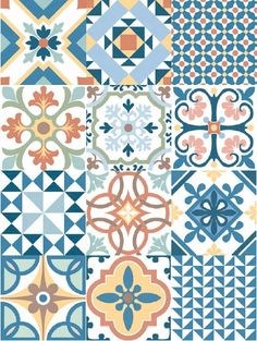 an assortment of colorful tile designs