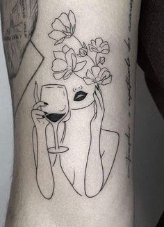 Tattoo Of Woman Body Outline, Photography Tattoo Ideas, Wine Tattoo Ideas, Fnaf Tattoo, Rip Tattoos For Mom, Darkside Tattoo, Tattoo Mafia, Tattoo Fixes