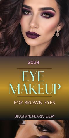 Eye Makeup For Brown Eyes in 2024. Browse the best eyeshadow looks and color combinations to make natural brown eyes pop! | easy brown eye makeup looks | brown eye makeup inspiration | makeup tips for brown eyes | brown eyeshadow colors to try | Witch Makeup Brown Eyes, Formal Eye Makeup Brown Eyes, Dramatic Brown Eye Makeup, What Color Eyeshadow For Brown Eyes, Brown Gold Smokey Eye Makeup, Best Eyeshadow Colors For Brown Eyes, Makeup Ideas For Party Night, Best Eyeshadow Palette For Brown Eyes, Eye Makeup For Brown Eyes Tutorial